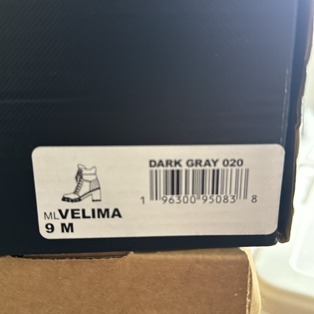 Marc Fisher LTD Velima Mixed Media Heeled Boot. Dark Gray. - Picture 13 of 13